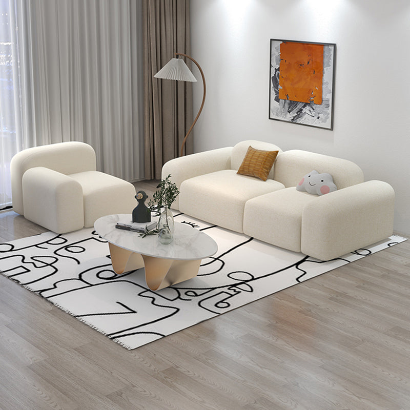 Wool Tight Back Sofa 39.37"W * 25.59" H in White for Living Room