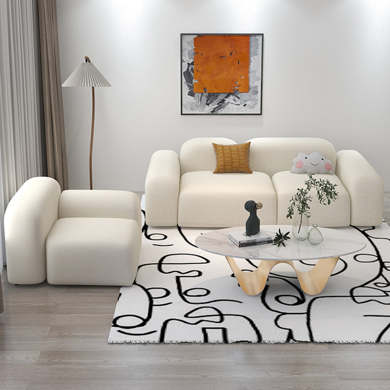 Wool Tight Back Sofa 39.37"W * 25.59" H in White for Living Room