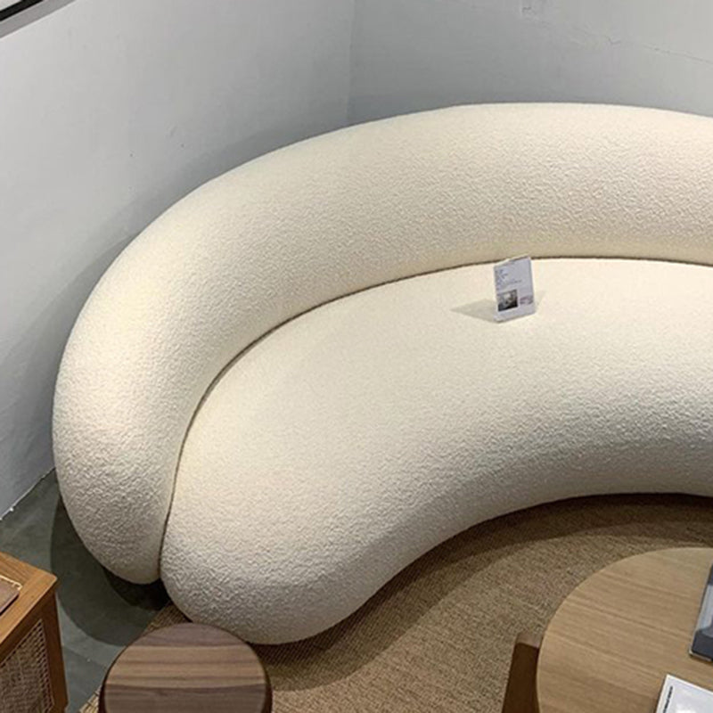 Contemporary Recessed Arm Curved Sofay Moon Shape Sofa for Living Room