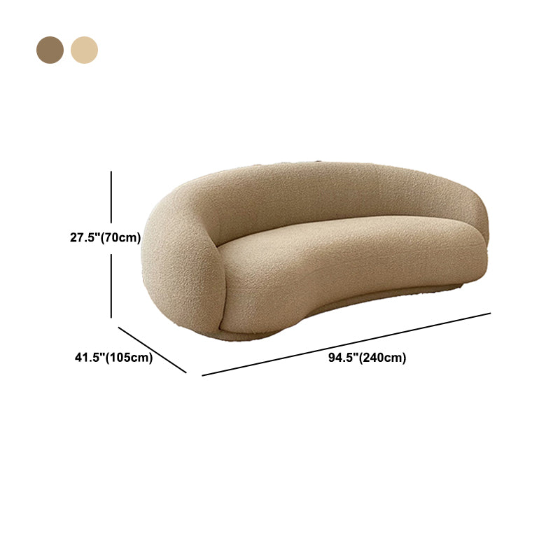 Contemporary Recessed Arm Curved Sofay Moon Shape Sofa for Living Room