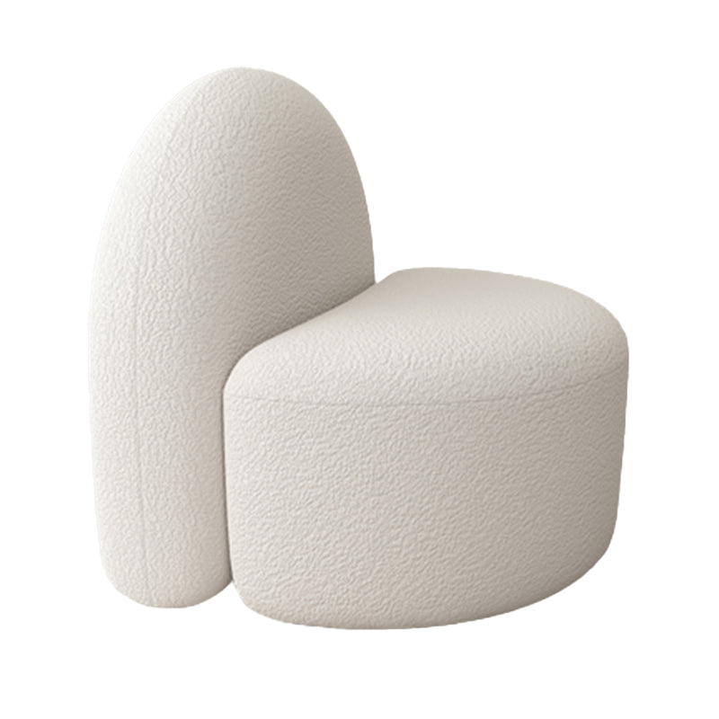 Tight Back Sofa Wool Curved Sofa in White for Living Room, Apartment