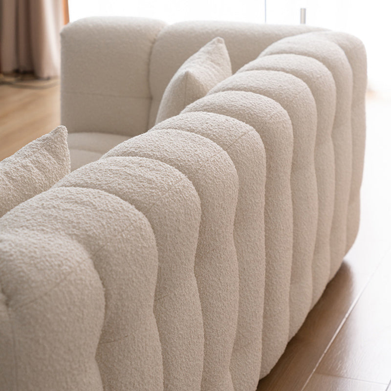 Wool Tuxedo Arm Sofa with Biscuit Back for Living Room 40.16" Wide