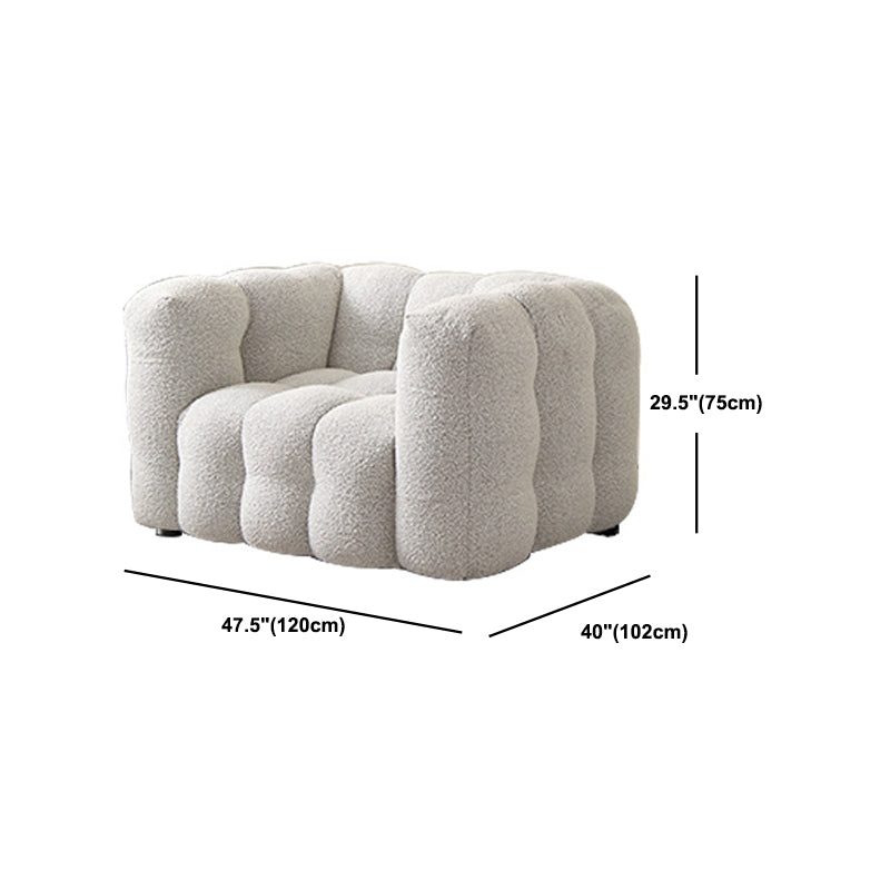 Wool Tuxedo Arm Sofa with Biscuit Back for Living Room 40.16" Wide