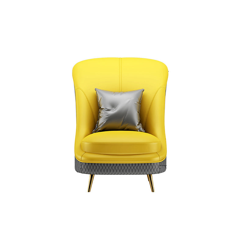 Sloped Arm Curved Sofa with Tight Back Contemporary Sofa for Apartment