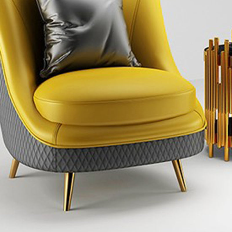 Sloped Arm Curved Sofa with Tight Back Contemporary Sofa for Apartment