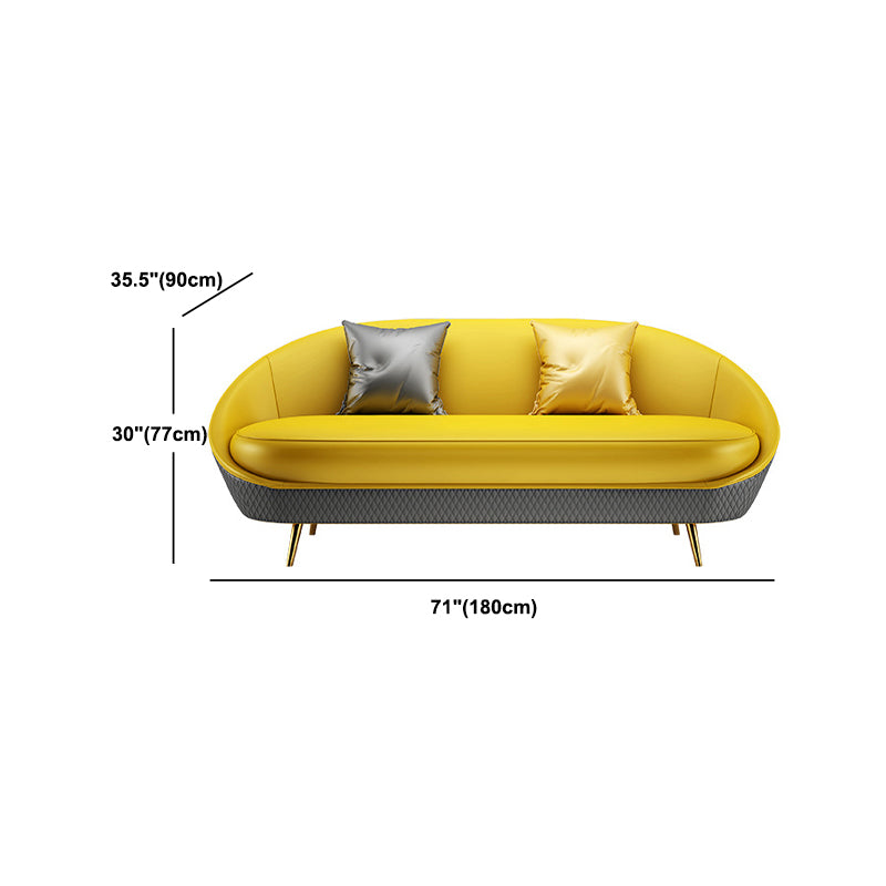 Sloped Arm Curved Sofa with Tight Back Contemporary Sofa for Apartment