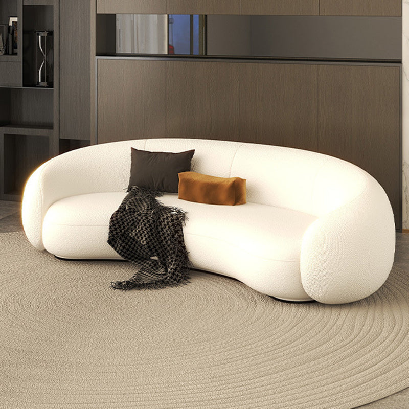 23.62 Inch Tall Contemporary Curved Sloped Sofa for Living Room