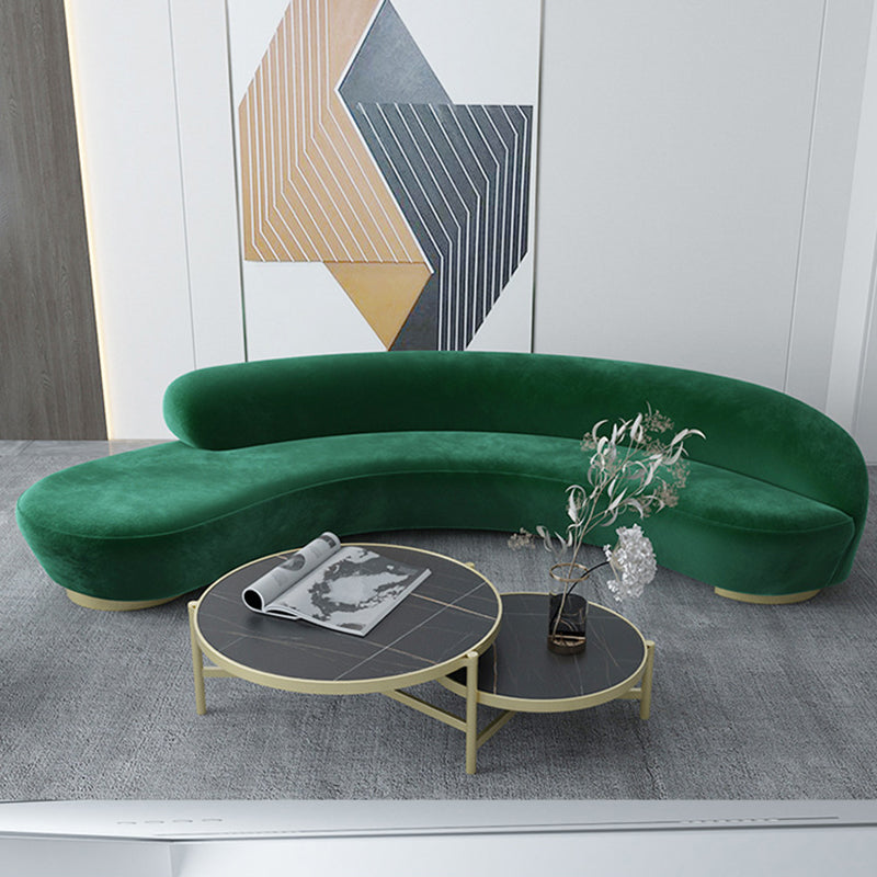 Contemporary Curved SofaWool Recessed Arm Sofa 35.43 inch Wide