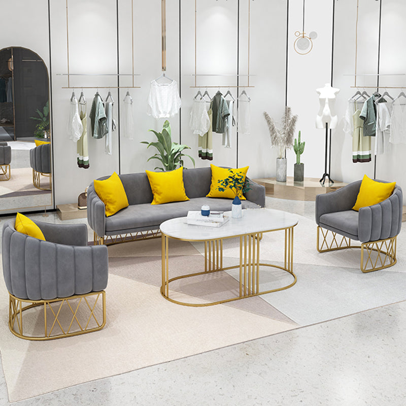 Modern Sloped Arm Sofa with Tight Back and Single Cushion Seat