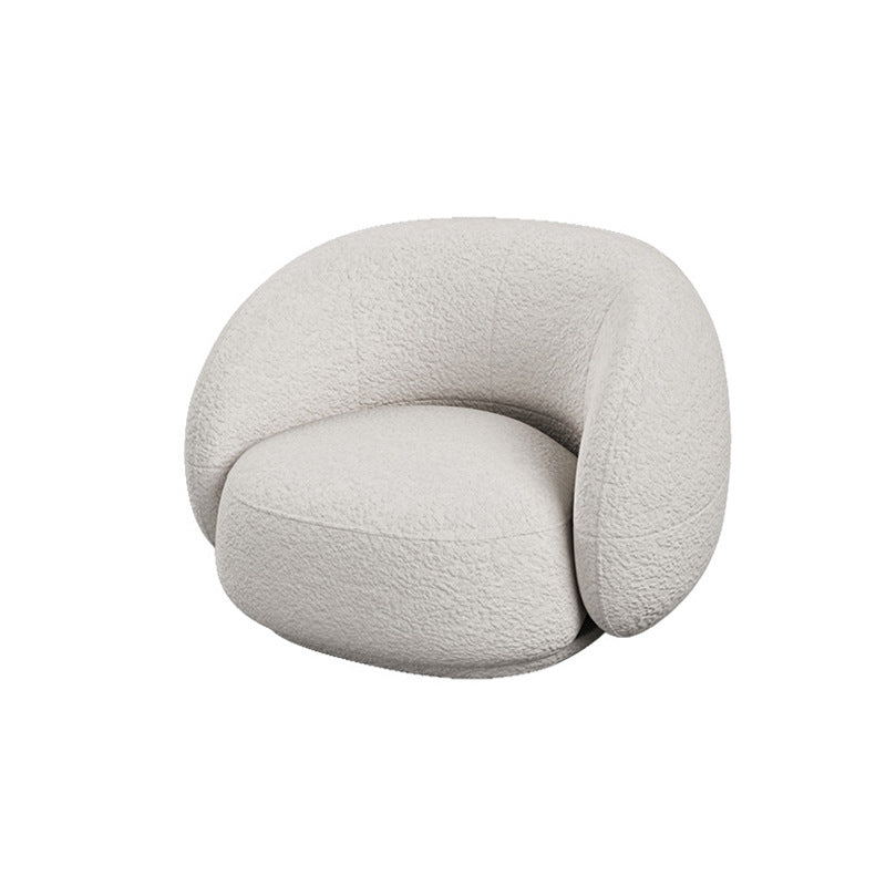 Beige Recessed Arm Curved Sofa for Apartment Contemporary Sofa