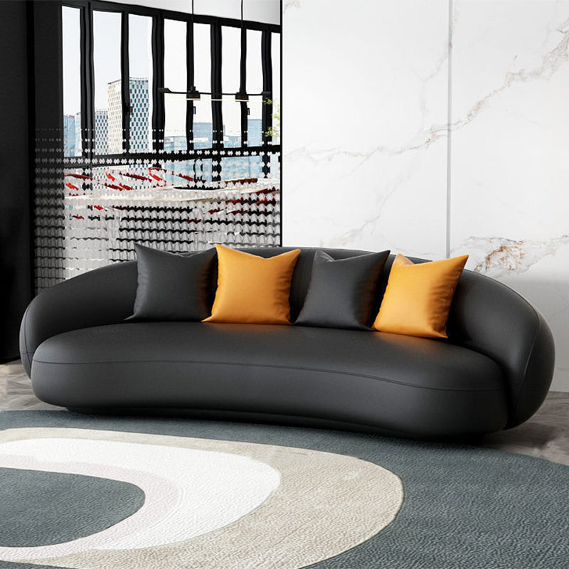 Contemporary Curved Sofa for Apartment with Tuxedo Arm Sofa 35.43" Wide