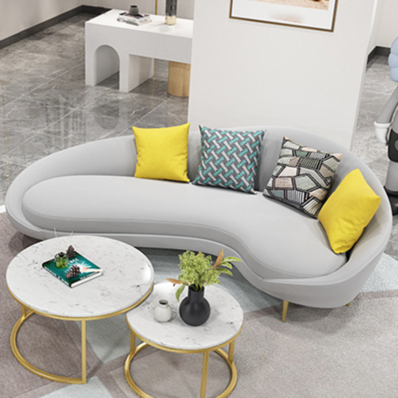 Contemporary Curved Sofa with Slopped Arm for Apartment Sofa