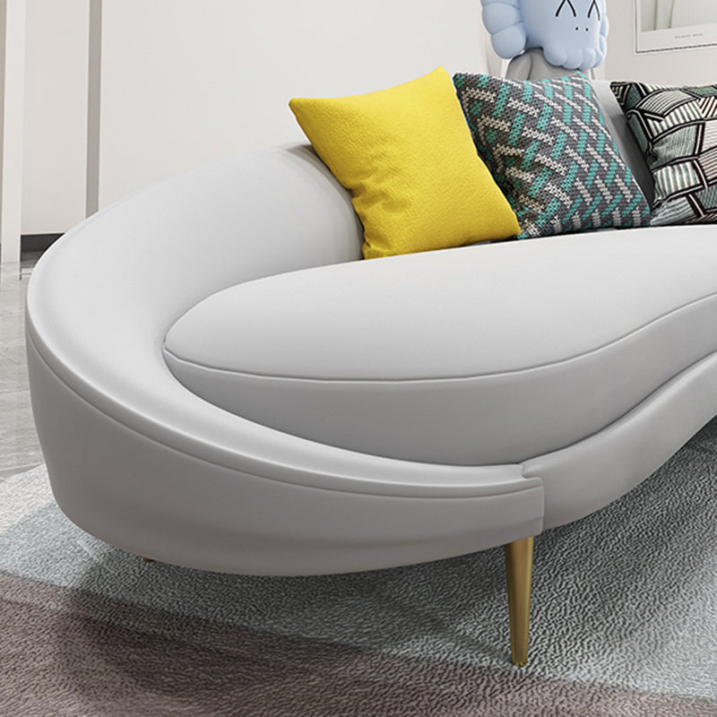 Contemporary Curved Sofa with Slopped Arm for Apartment Sofa