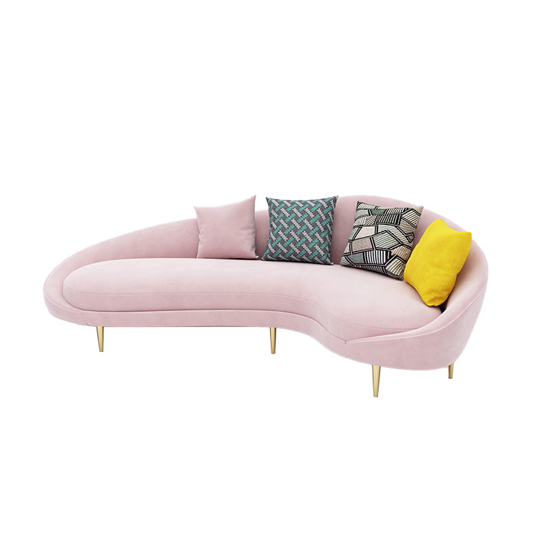 Contemporary Curved Sofa with Slopped Arm for Apartment Sofa