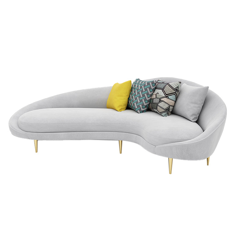 Contemporary Curved Sofa with Slopped Arm for Apartment Sofa