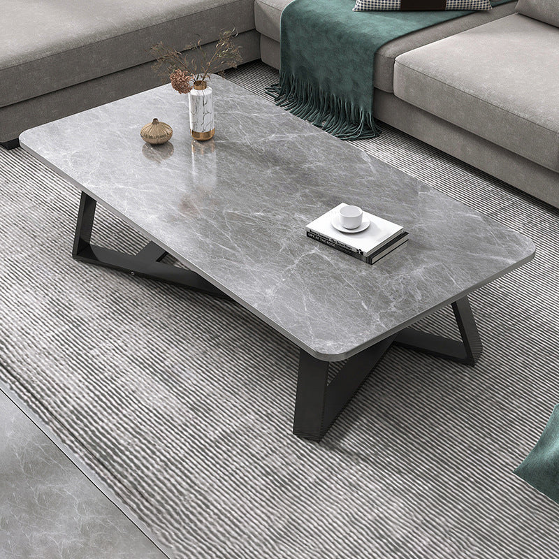 Cross Legs Coffee Table Modern Wood Coffee Table for Living Room