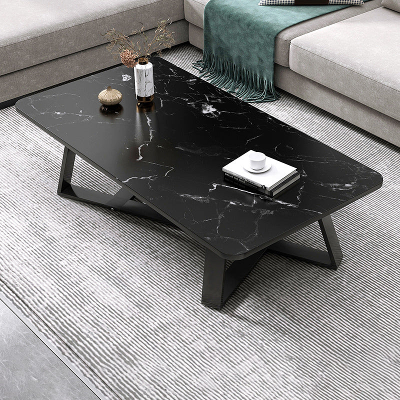 Cross Legs Coffee Table Modern Wood Coffee Table for Living Room
