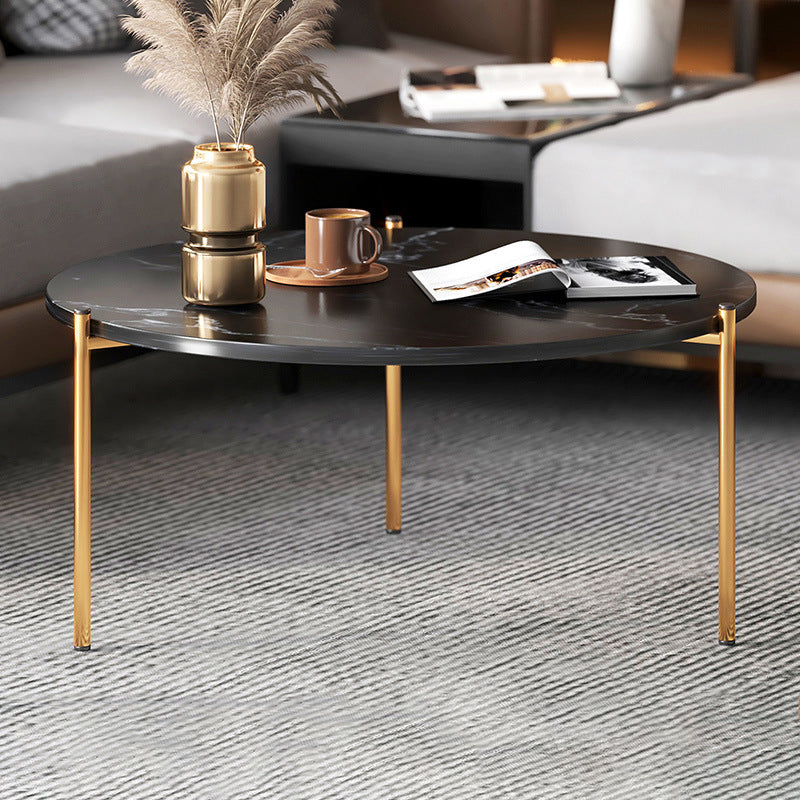 3 Legs Coffee Table Round Solid Wood Coffee Table for Living Room