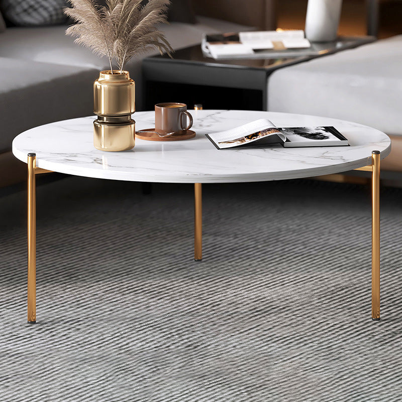 3 Legs Coffee Table Round Solid Wood Coffee Table for Living Room