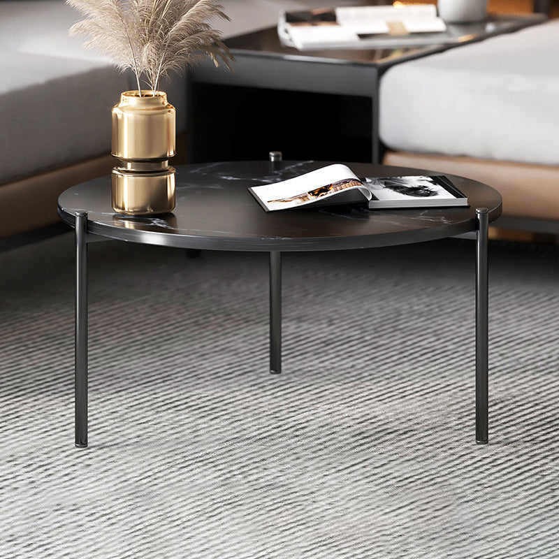 3 Legs Coffee Table Round Solid Wood Coffee Table for Living Room