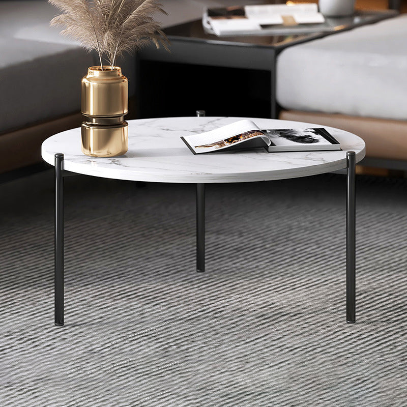 3 Legs Coffee Table Round Solid Wood Coffee Table for Living Room