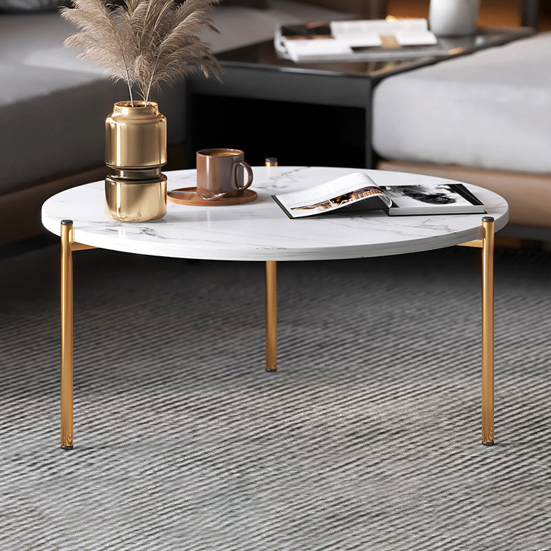 3 Legs Coffee Table Round Solid Wood Coffee Table for Living Room