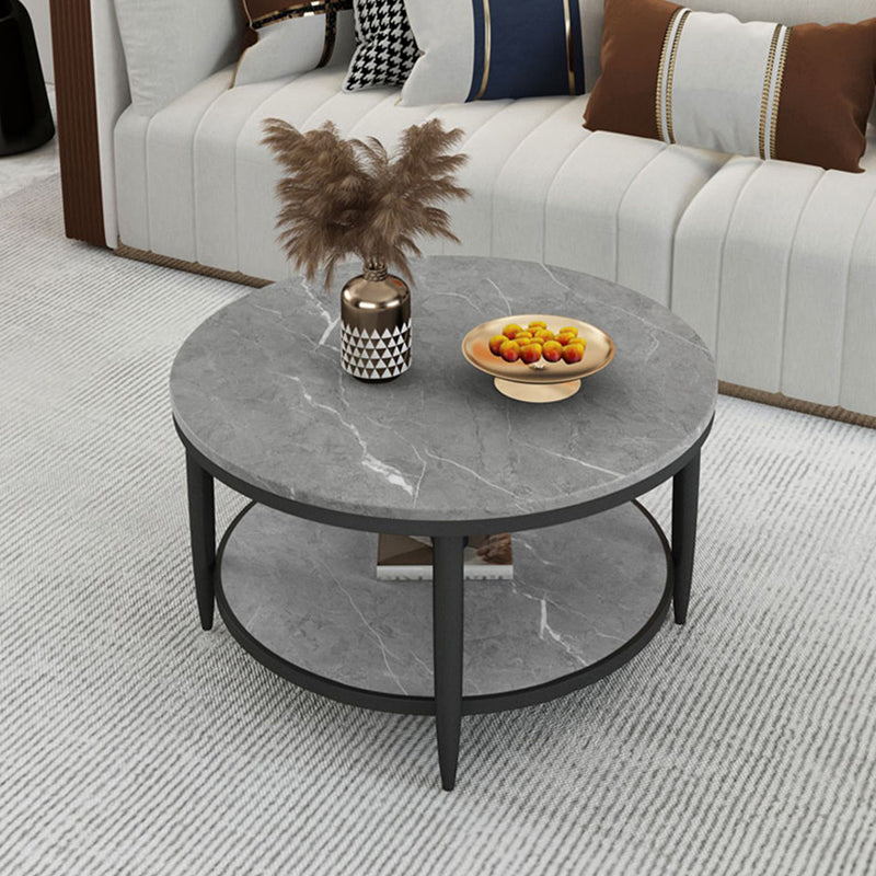 4 Legs Slate Coffee Table Round Coffee Table for Living Room