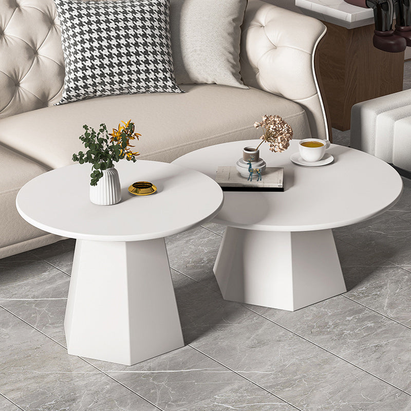 Iron Geometric Coffee Table Round Coffee Table for Living Room