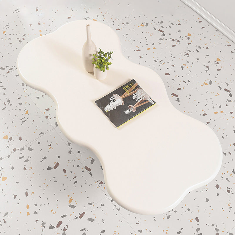 1 White Coffee Table Solid Wood Round Coffee Table Minimalist