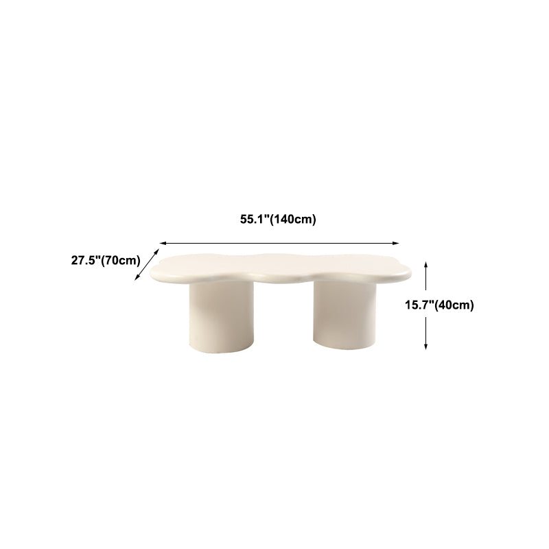 1 White Coffee Table Solid Wood Round Coffee Table Minimalist