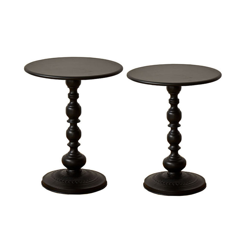 20.5" Tall Mid-Century Round Top Side Table Metal Pedestal End Table