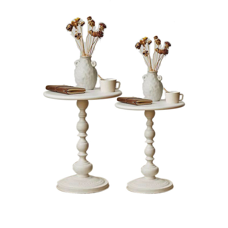 20.5" Tall Mid-Century Round Top Side Table Metal Pedestal End Table