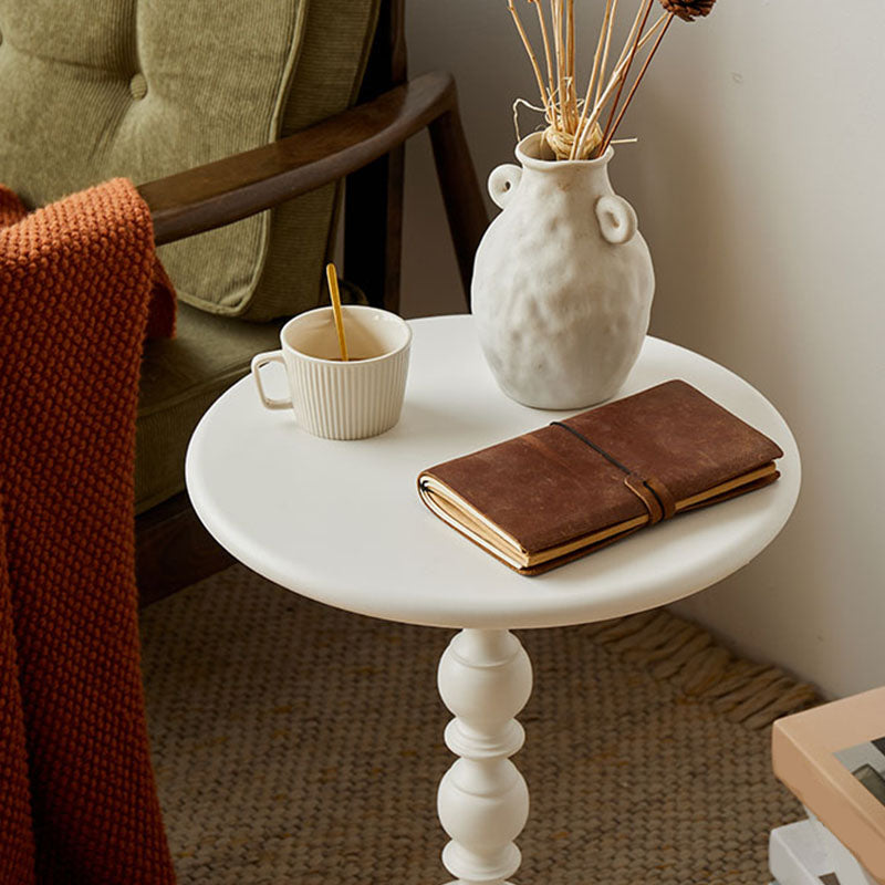 20.5" Tall Mid-Century Round Top Side Table Metal Pedestal End Table