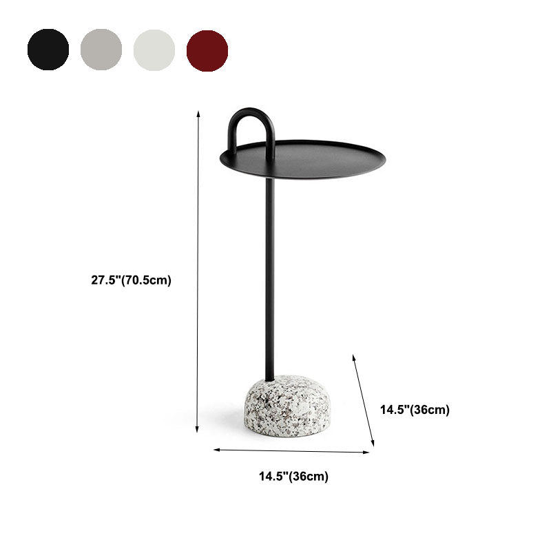 27" H x 14" W x 14" D Mid-Century Steel Round Top Side Table Pedestal End Table