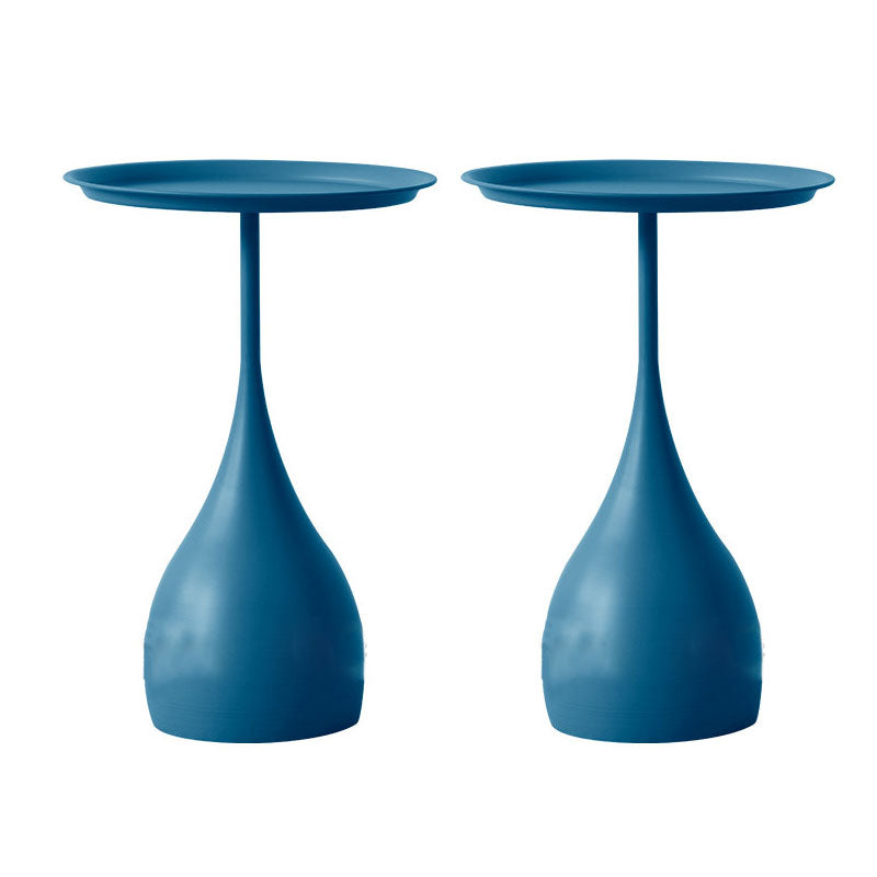 Mid-century Modern Round Modern Style Metal Table with Pedestal Base Side Table