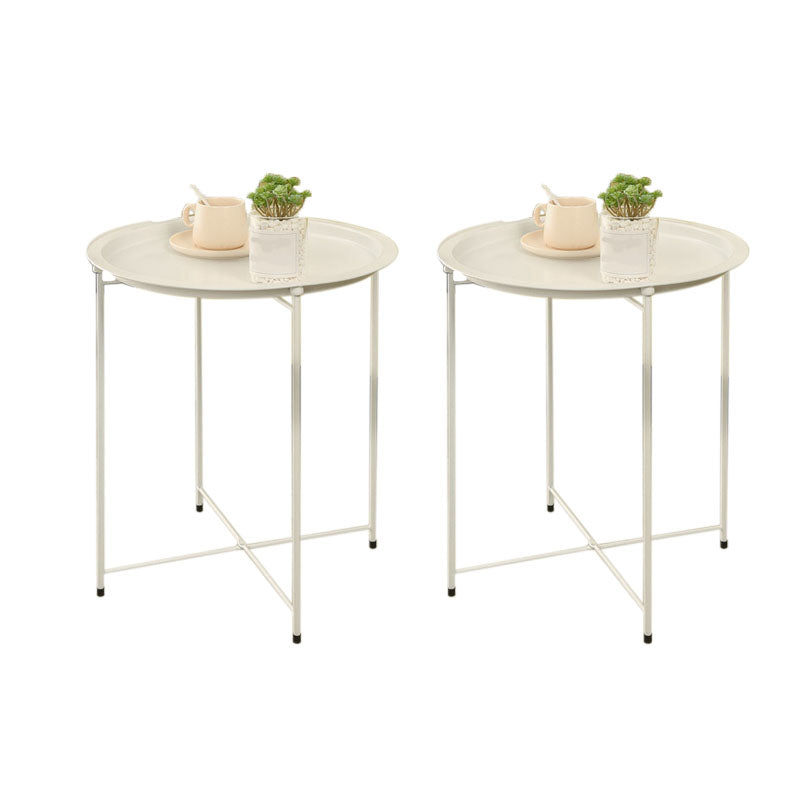 Medieval Modern Style Round Square Metal Table 4 Legs Base Side Table