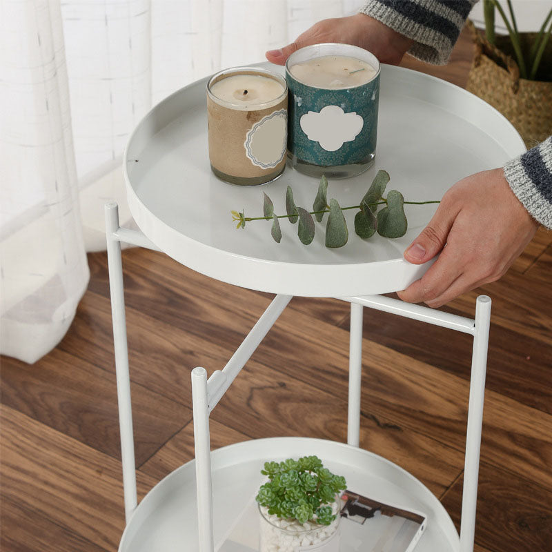 Medieval Modern Style Round Square Metal Table 4 Legs Base Side Table