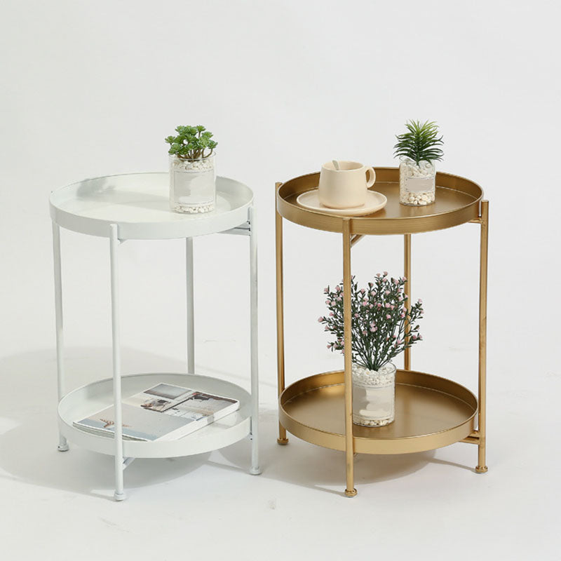 Medieval Modern Style Round Square Metal Table 4 Legs Base Side Table