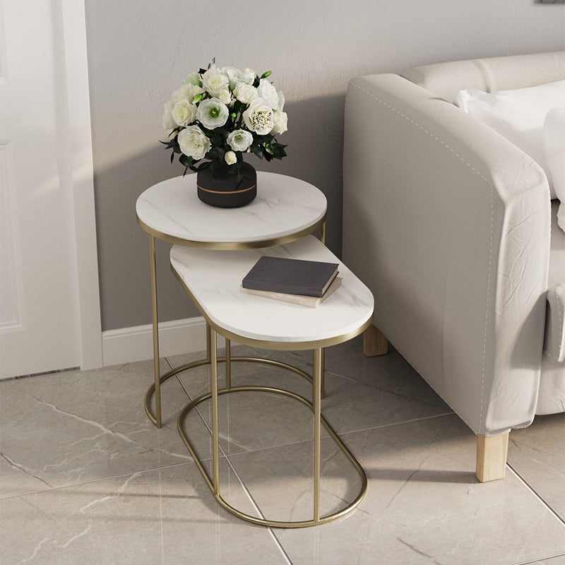 18.36" Tall Side End Table Contemporary Metal Frame Side Accent Table