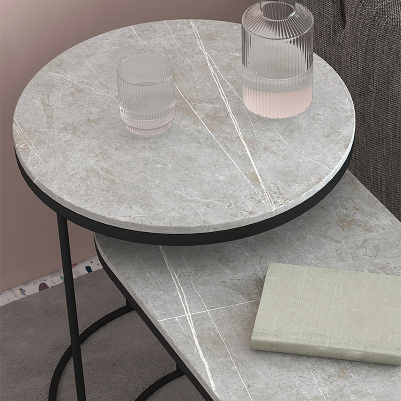 18.36" Tall Side End Table Contemporary Metal Frame Side Accent Table