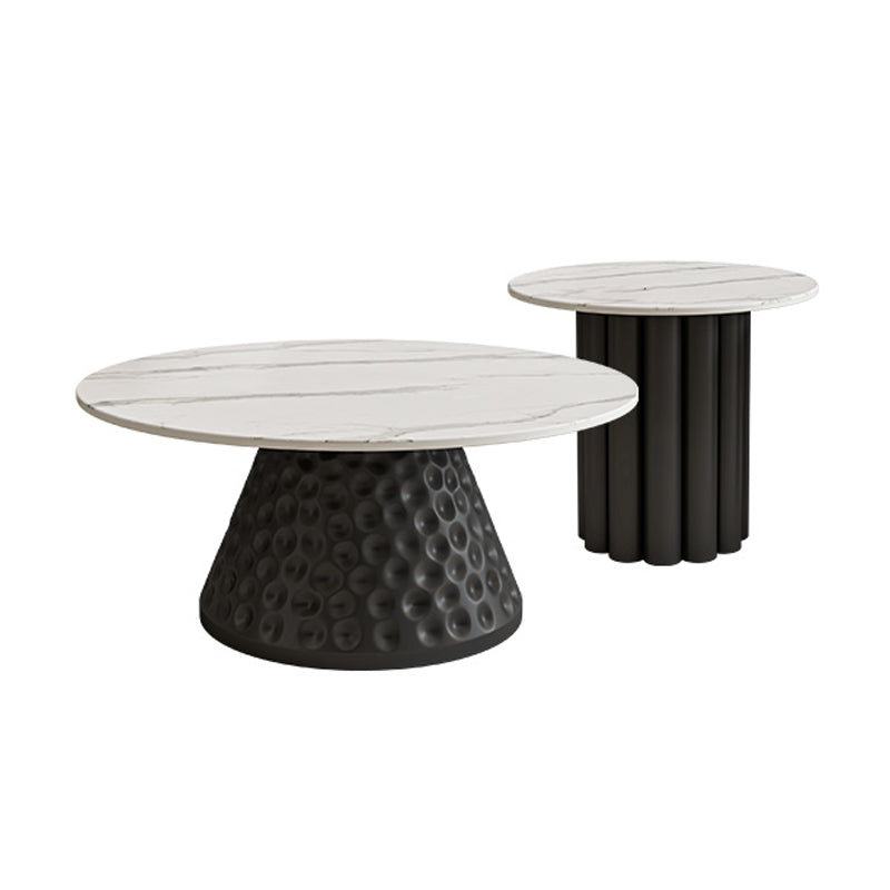 Slate Pedestal Coffee Table Round Modern Minimalist Coffee Table