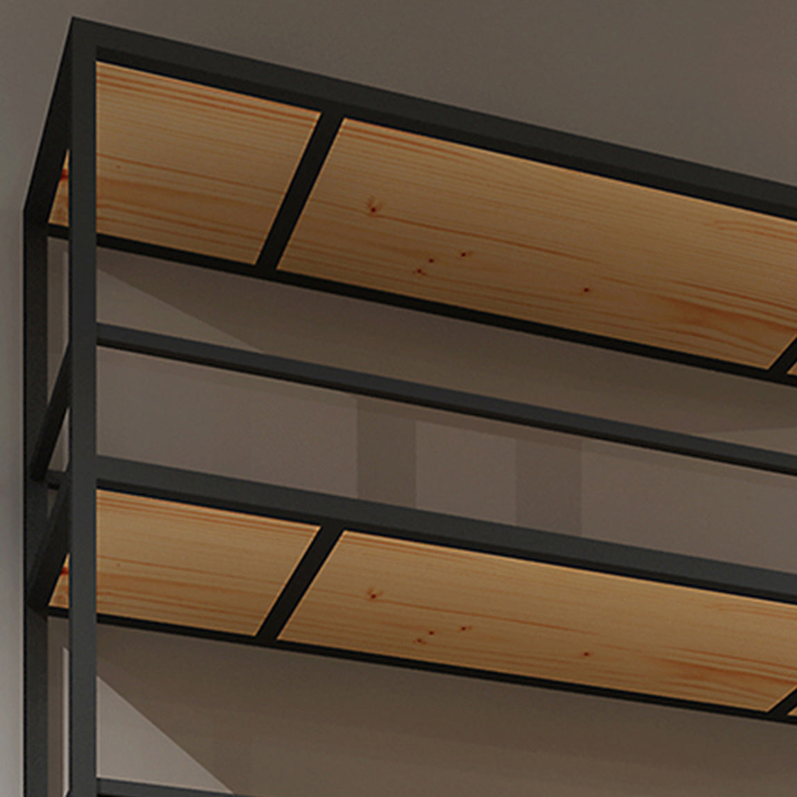 Wooden Industrial Wine Bottle Holder Manufactured Wood Bottle Holder Floor in Matte Black