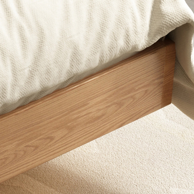 5.12" High Wood Platform Bed Scandinavian Natural Bed Frame Set