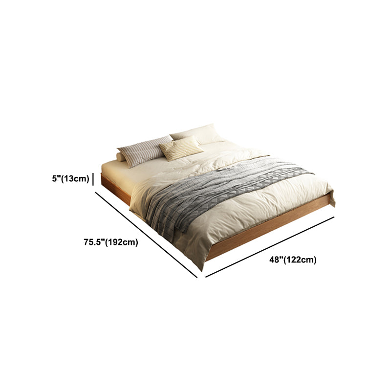 5.12" High Wood Platform Bed Scandinavian Natural Bed Frame Set