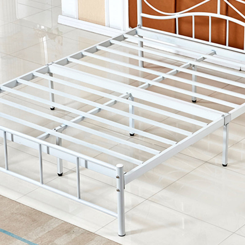 Four Poster Bed Glam Metal Bed, Camelback Open-Frame with Metal Legs