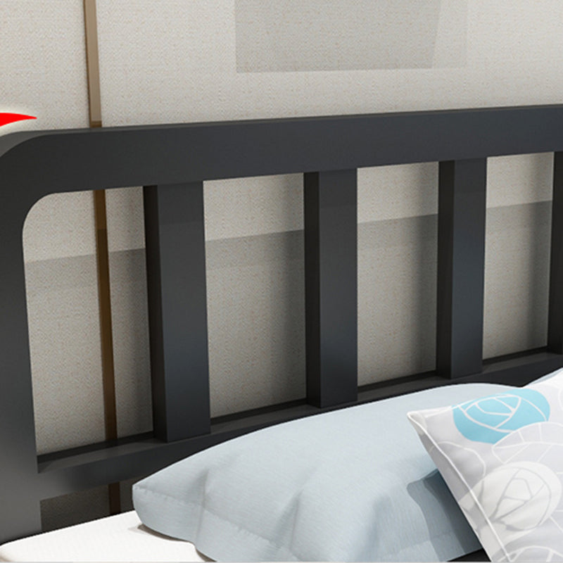 Contemporary Metal Slat Standard Bed with Rectangular Headboard