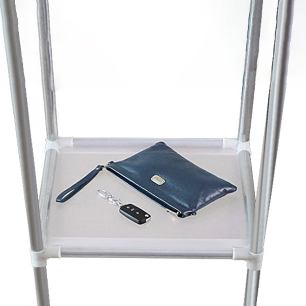 Modern Style Wardrobe Armoire Silver Metal Frame Wardrobe Cabinet