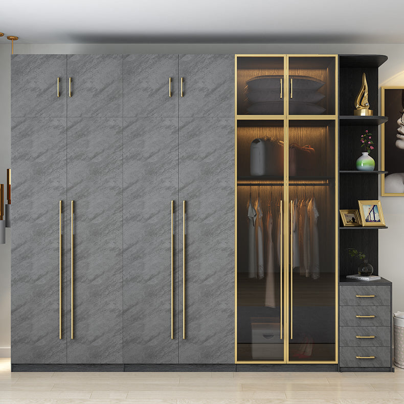 Modern Wardrobe Closet With Drawer Hinged Wardrobe Armoire for Home