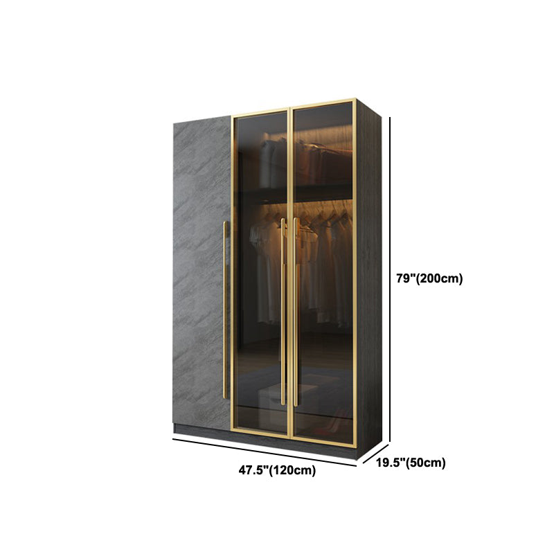 Modern Wardrobe Closet With Drawer Hinged Wardrobe Armoire for Home
