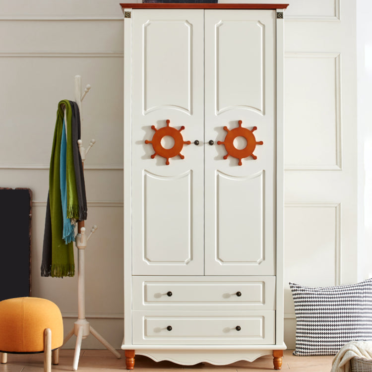 Coastal Hinged Door Storage Cabinet Manufactured Wood Matte Finish Cabinet